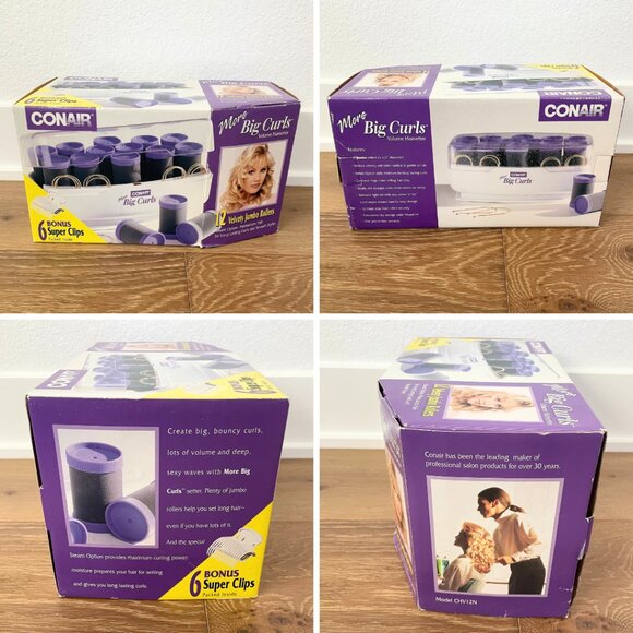 Vintage Conair More Big Curls Volume Hairsetter 1998 Jumbo Rollers 1 ½” CHV12N - Picture 6 of 10